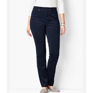 Talbots Straight Leg Corduroy Stretch Pants Black Size 8 Five-Pocket